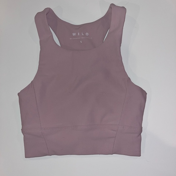 Mauve Pink Wilo Cropped Workout Top - Picture 1 of 3